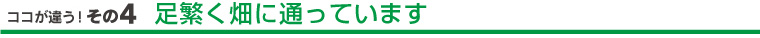 ココが違う！その4　足繁く畑に通っています