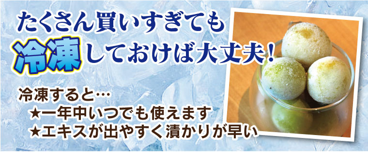 たくさん買って冷凍しておくと便利！一年中いつでも使える上、エキスが出やすく梅シロップがすぐに完成！